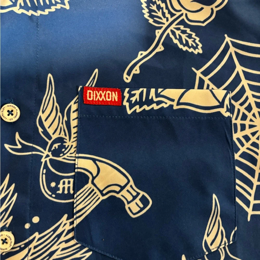 Dixxon Flannel Co Partyboy Blue Edition Short Sleeve Shirt Men’s Size XL - Picture 3 of 7